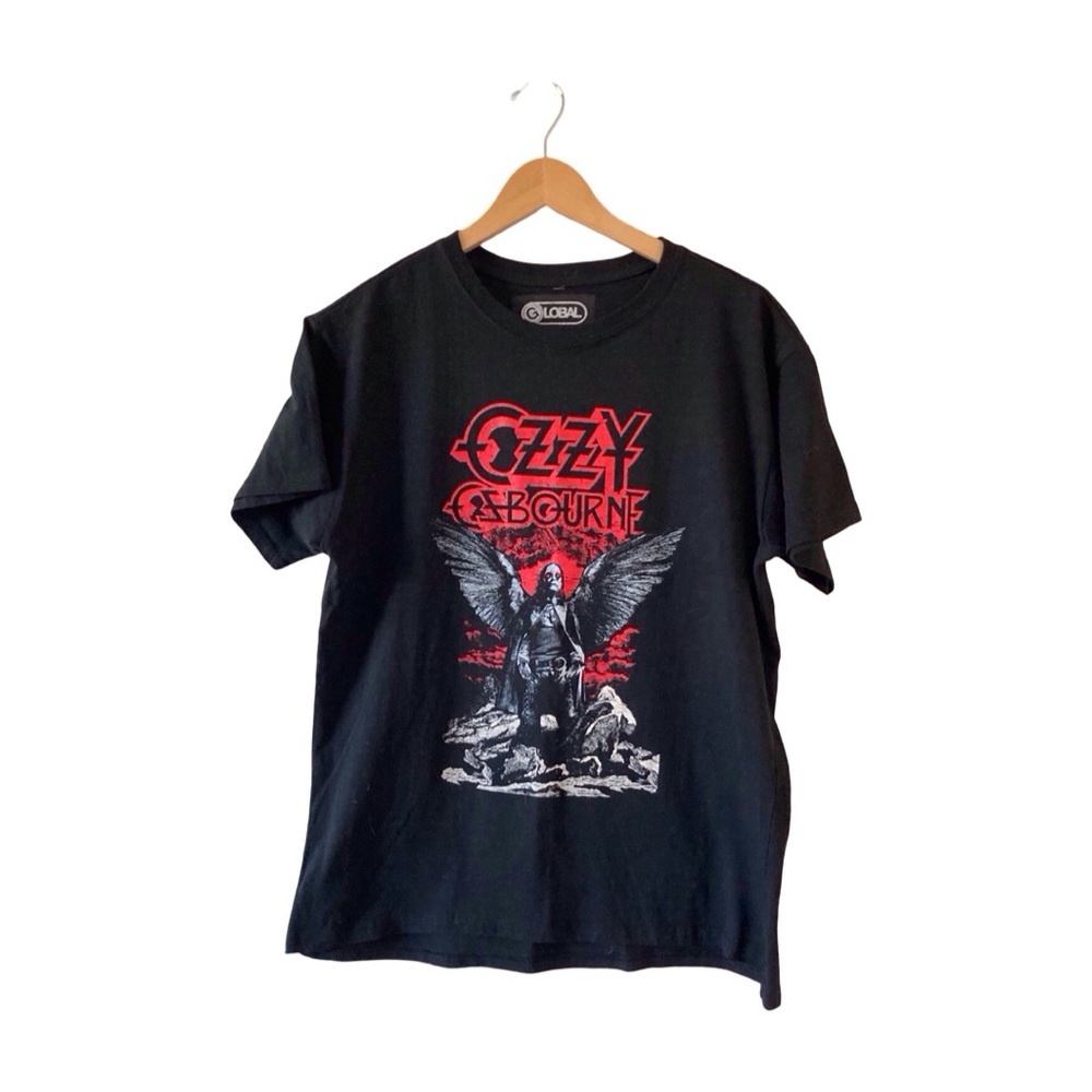 Ozzy Osbourne Graphic Tee | Winged Figure Red Rock Vibes size large black